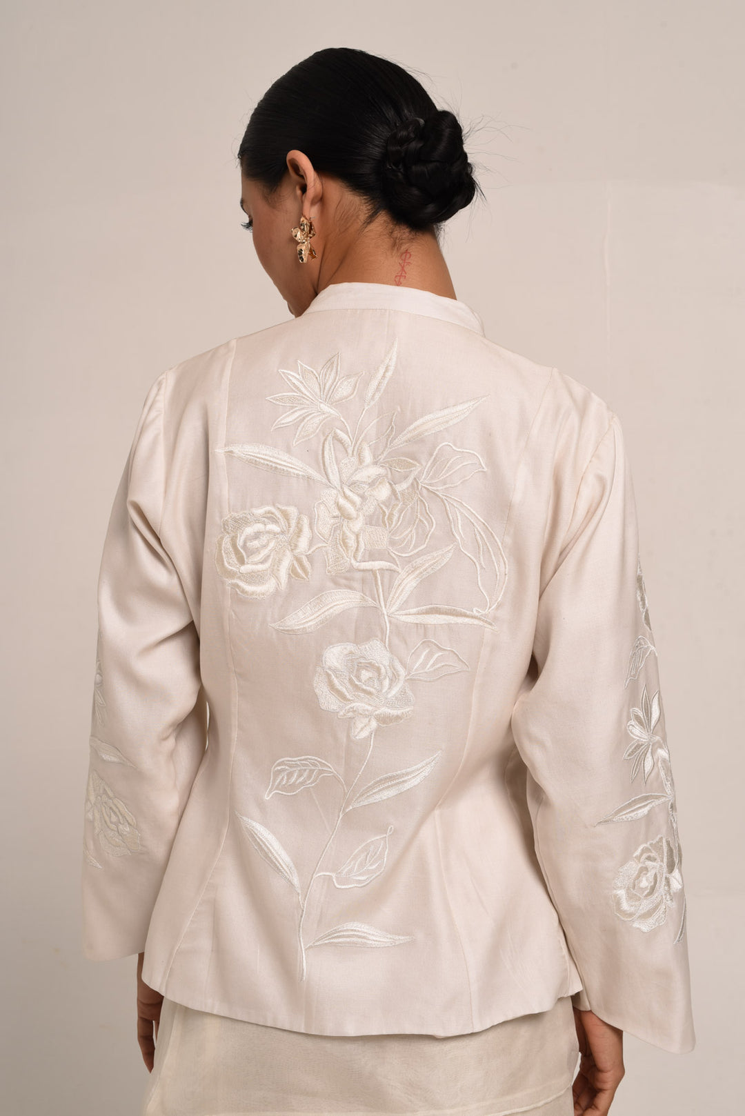 PERÚ ROSÉ  ECRU SILK JACKET