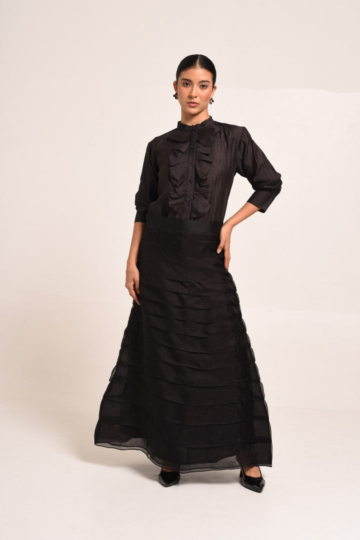 PERÚ RUFFLED SILK BLOUSE