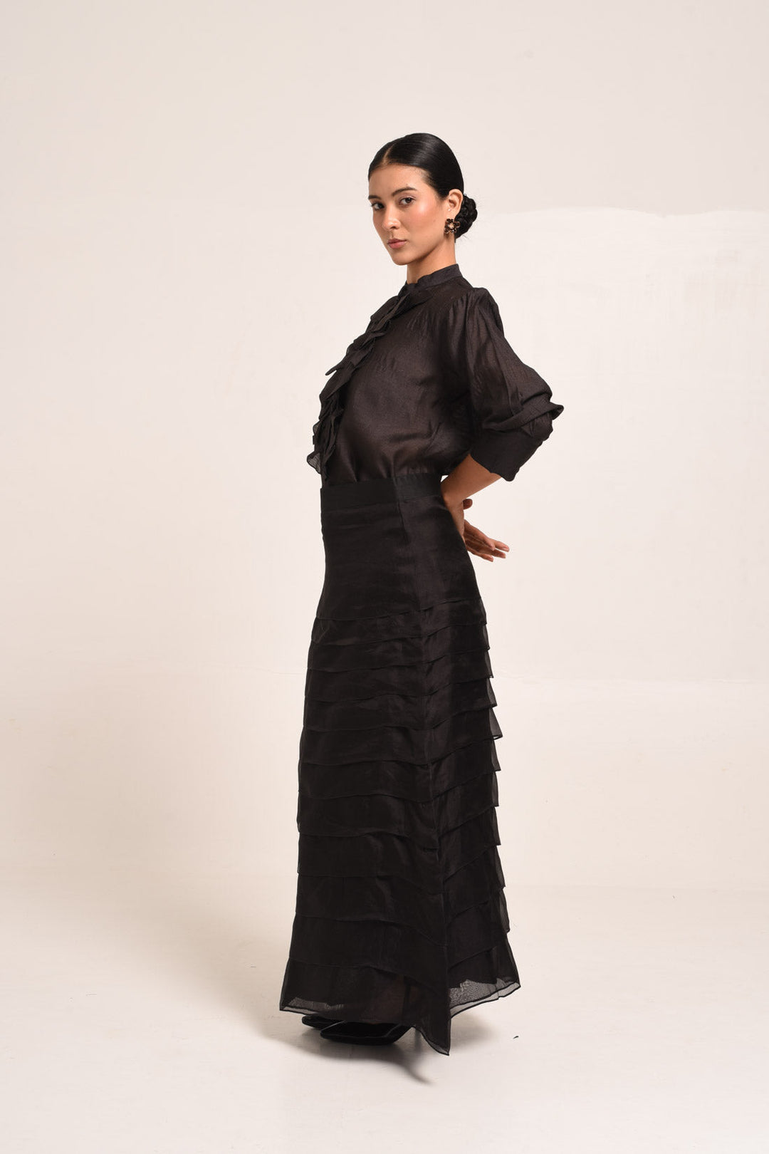 PERÚ RUFFLED SILK BLOUSE