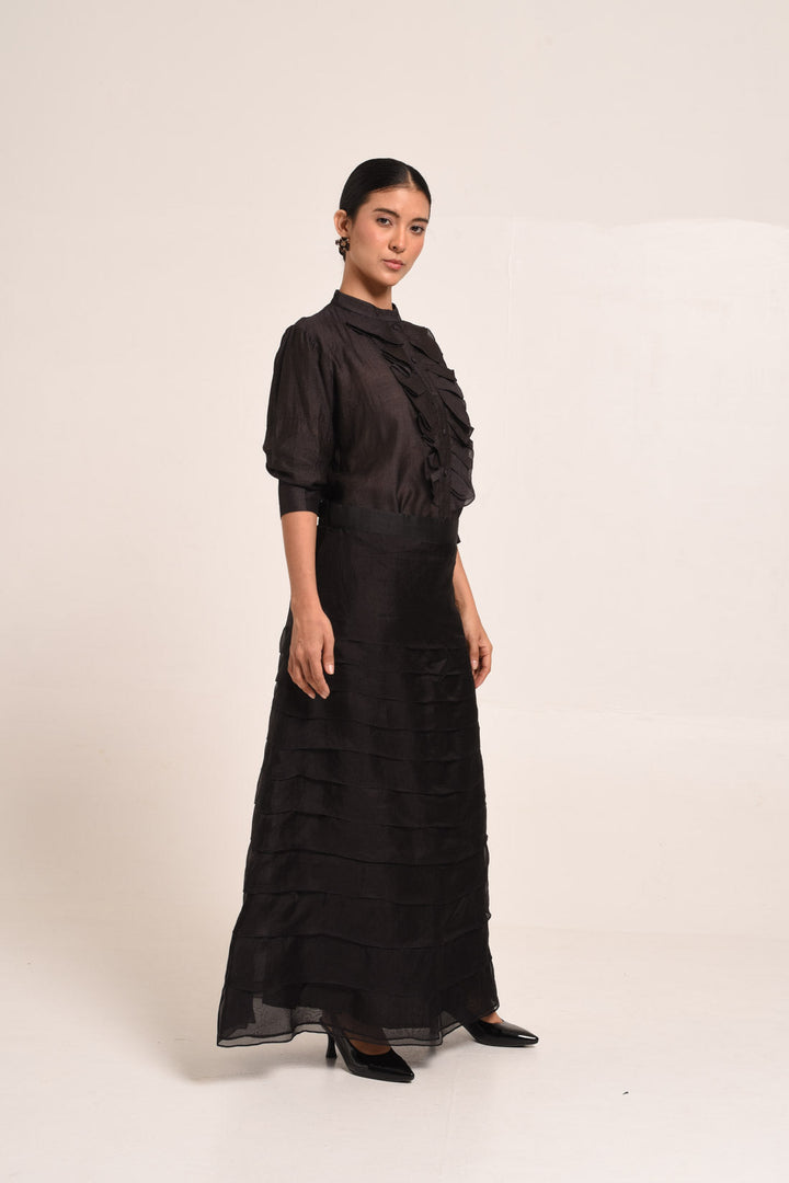 PERÚ RUFFLED SILK BLOUSE