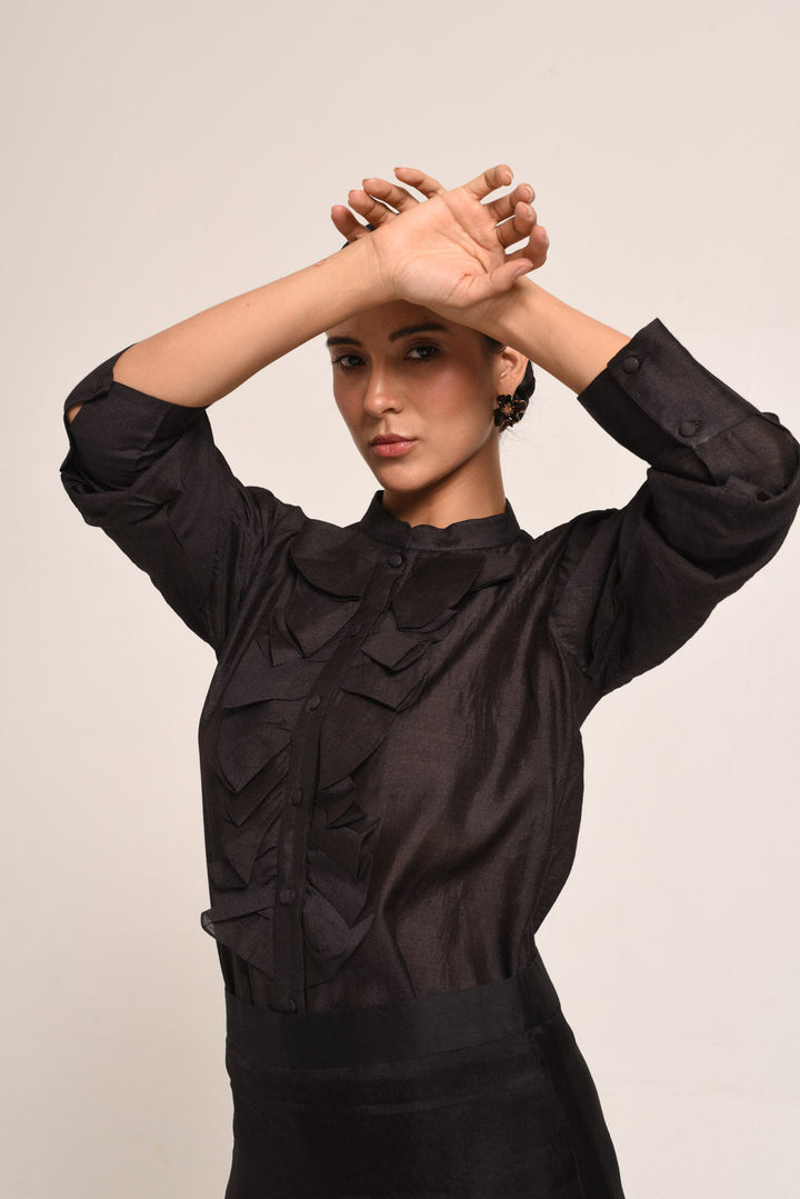 PERÚ RUFFLED SILK BLOUSE