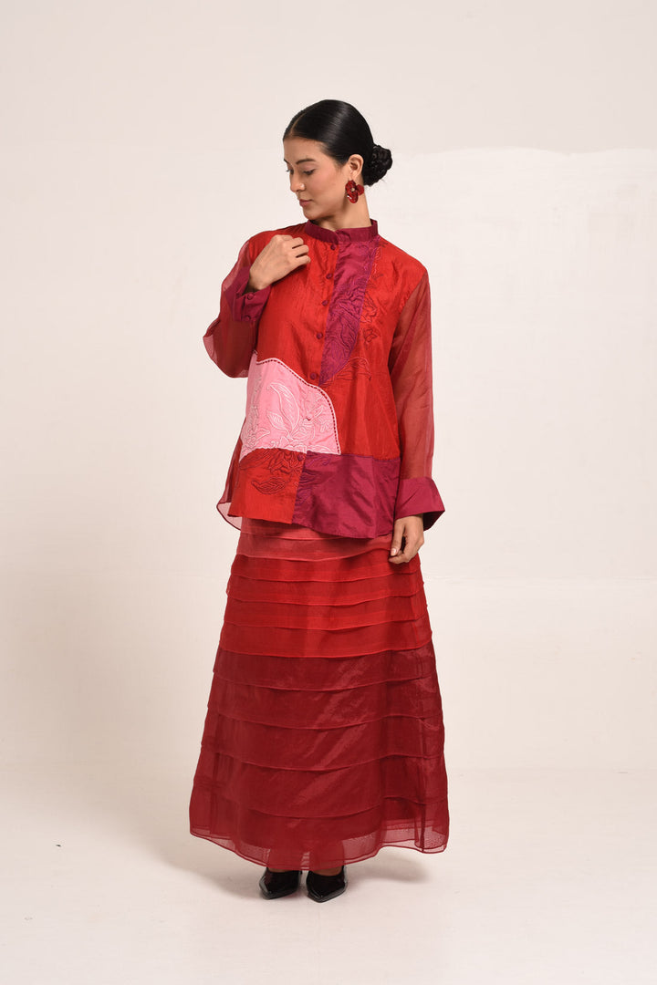 PERÚ  BLOUSE WITH COLOR BLOCK DETAIL