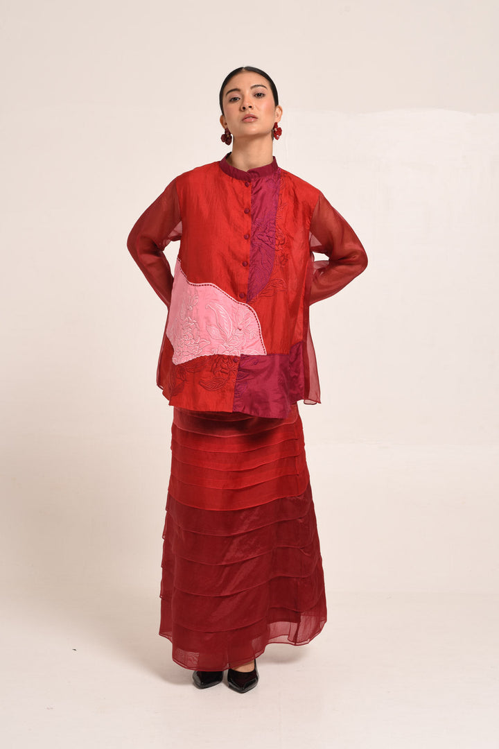 PERÚ  BLOUSE WITH COLOR BLOCK DETAIL