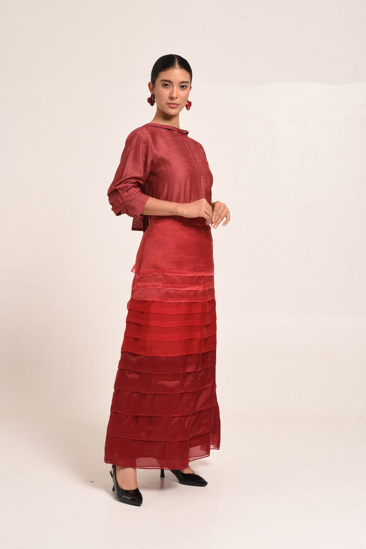 PERÚ ROSE BLOUSE WITH TIE UP DETAIL