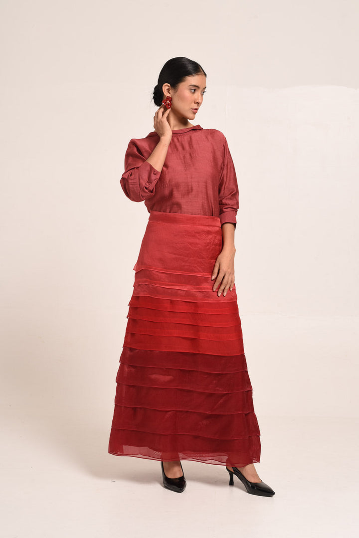 PERÚ ROSE BLOUSE WITH TIE UP DETAIL