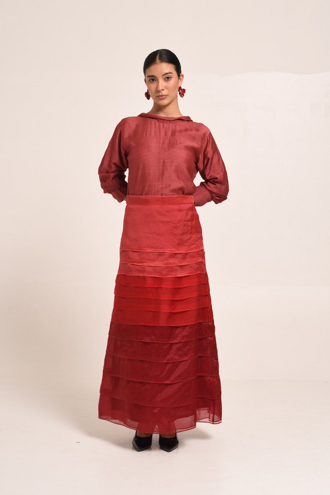 PERÚ ROSE BLOUSE WITH TIE UP DETAIL