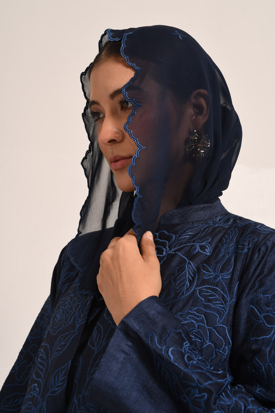 PERÚ NAVY BLUE ABAYA SET