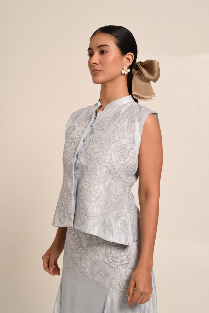 PERÚ ROSE SKY ECRU SILK JACKET