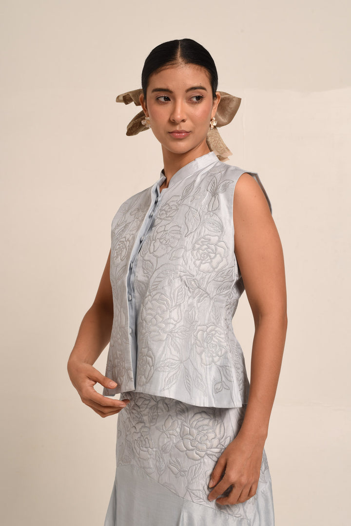 PERÚ ROSE SKY ECRU SILK JACKET
