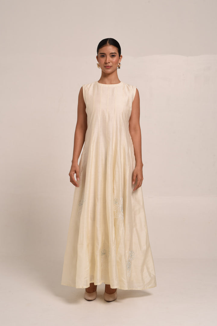 PERÚ ECRU PANELLED DRESS