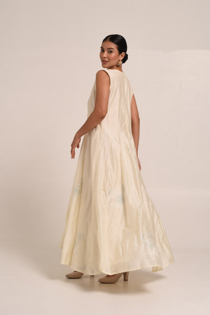 PERÚ ECRU PANELLED DRESS
