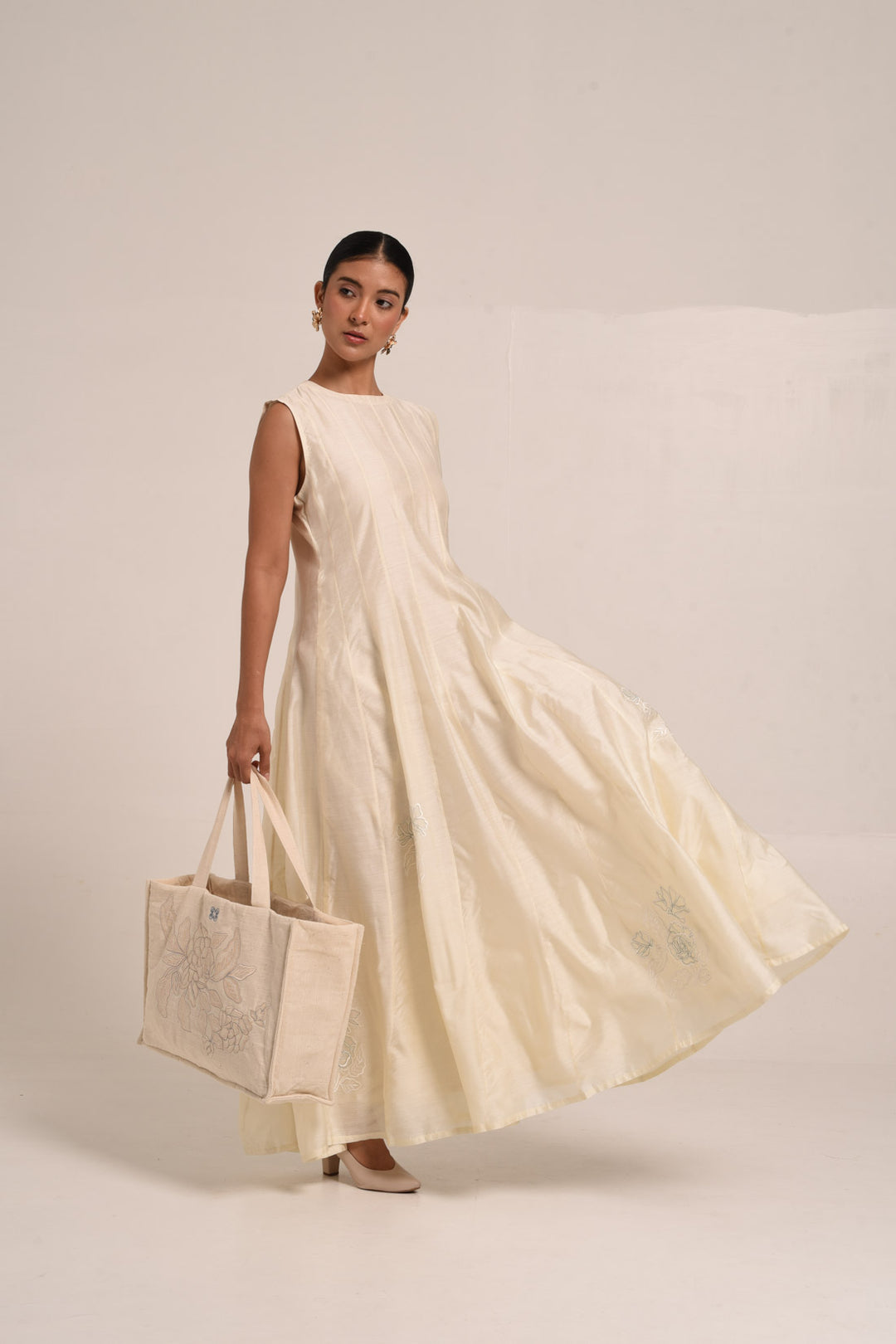 PERÚ ECRU PANELLED DRESS