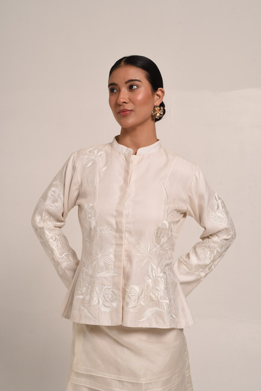 PERÚ ROSÉ  ECRU SILK JACKET