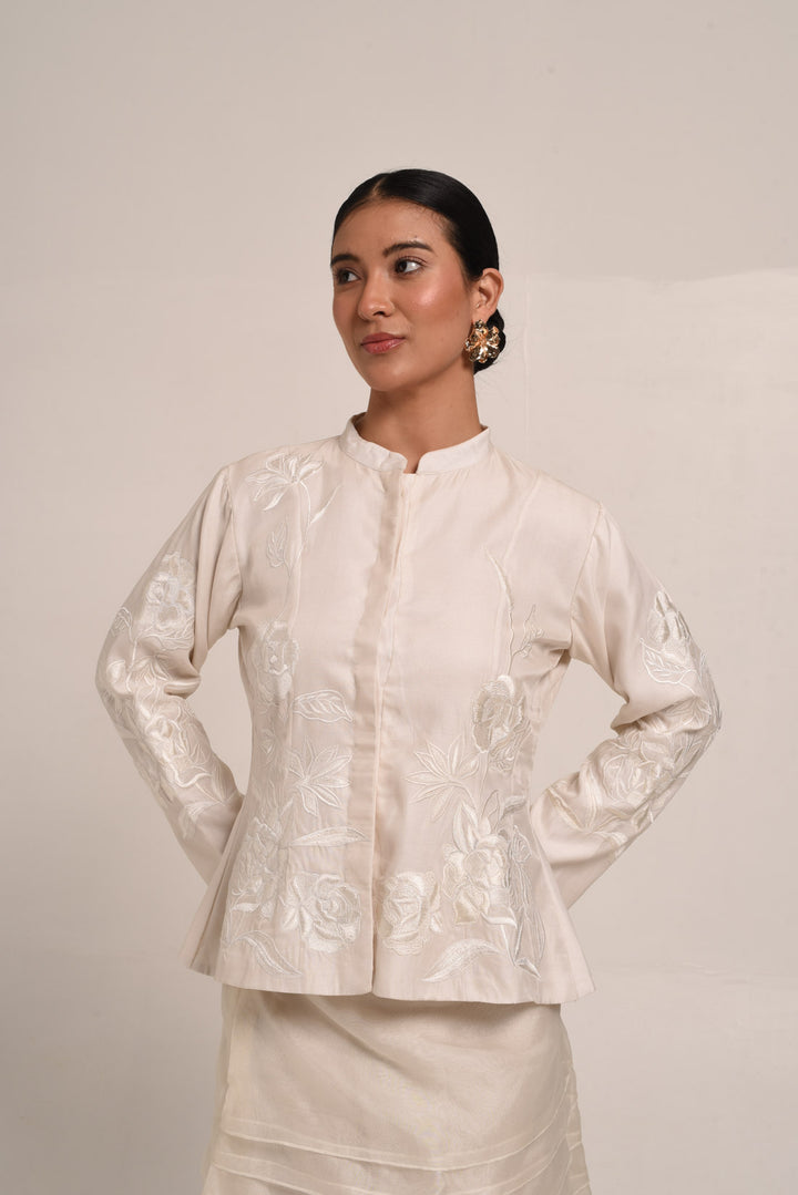 PERÚ ROSÉ  ECRU SILK JACKET