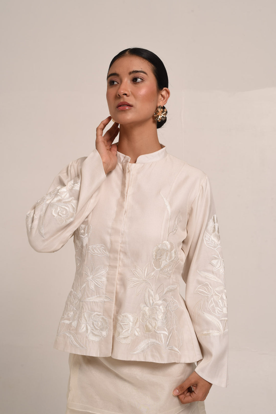 PERÚ ROSÉ  ECRU SILK JACKET
