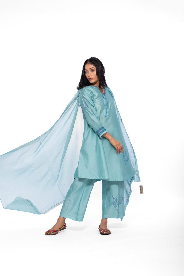 ROSETTE TEAL LILY GABA TUNIC SET 21