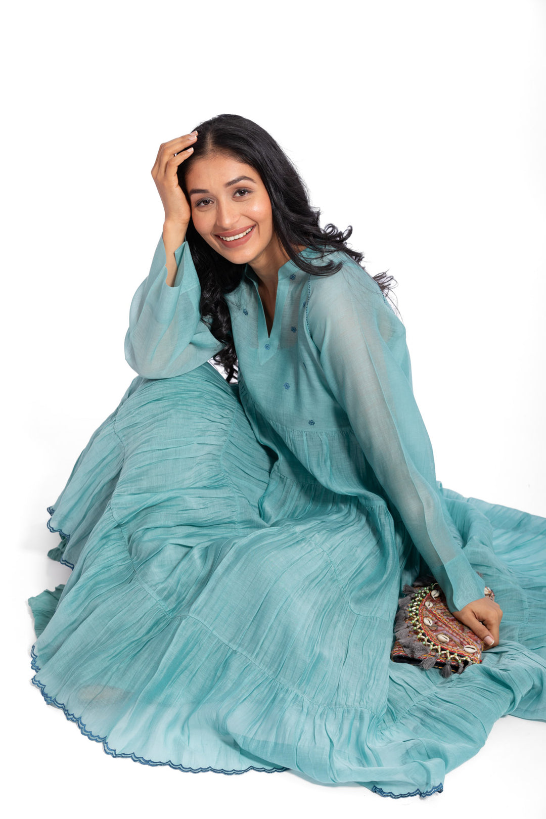 ROSETTE TEAL LILY INK RAYA DRESS 6