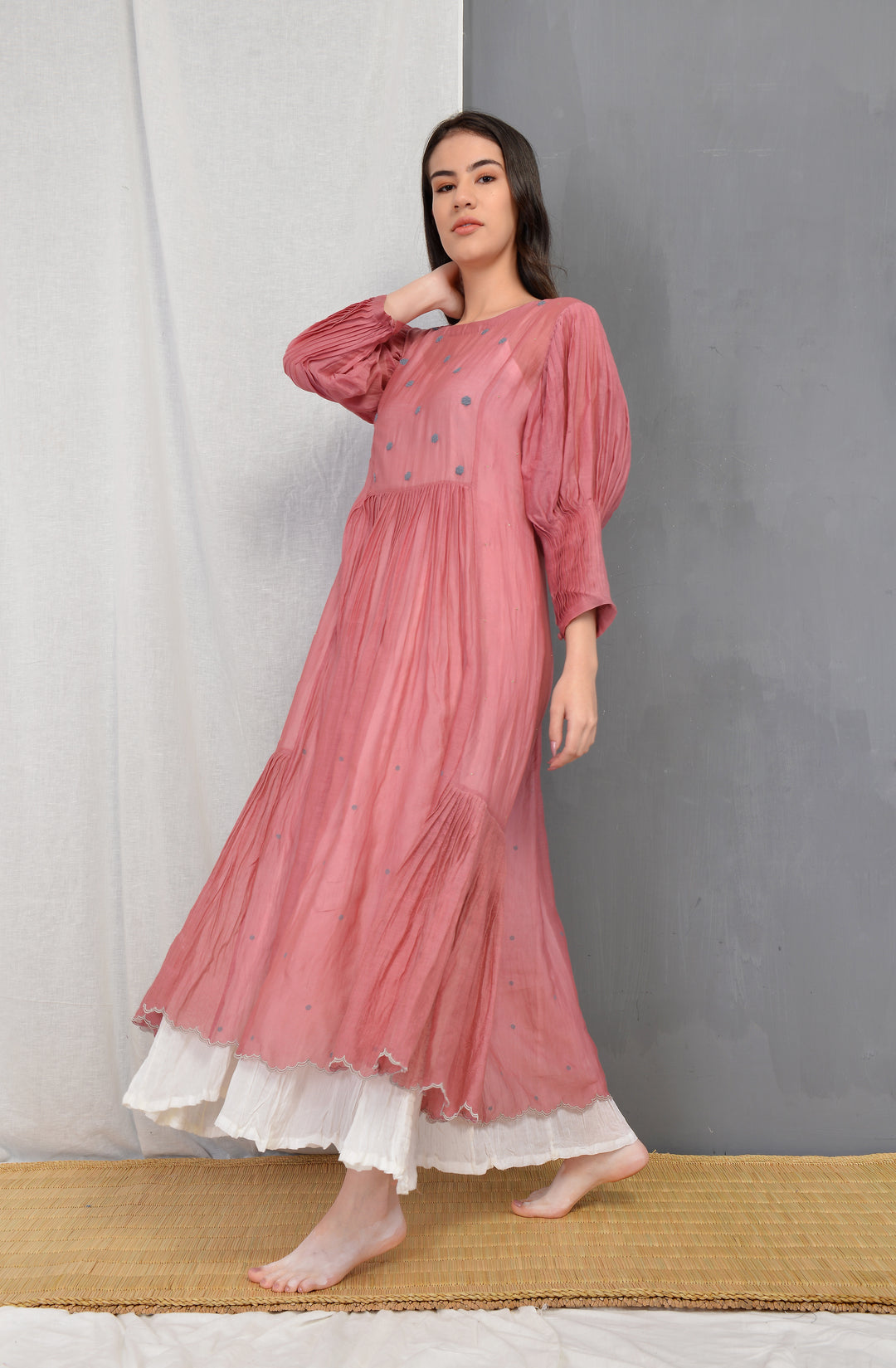 ROSALINE SILK OVERLAY DRESS