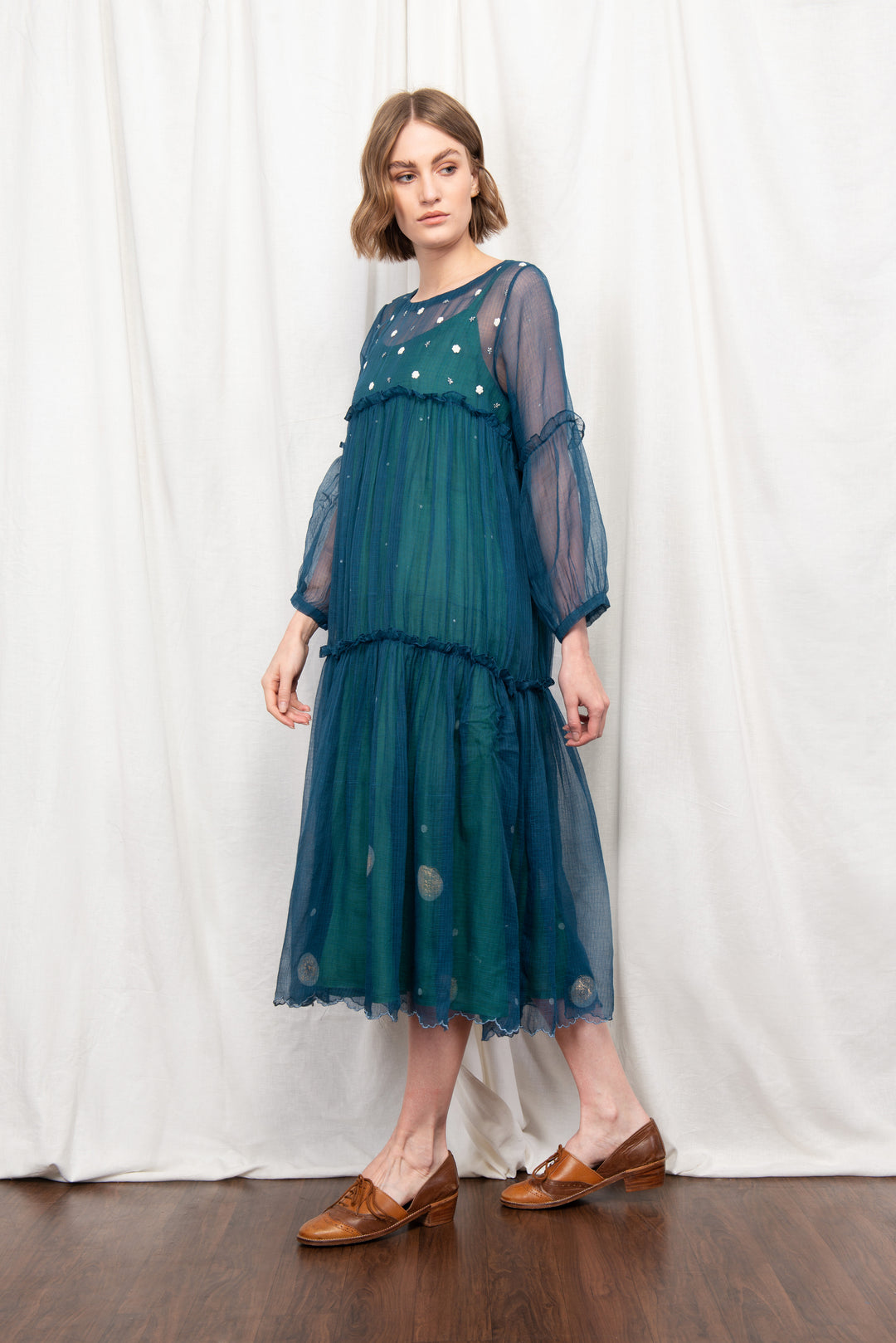 IVY SILK OVERLAY DRESS