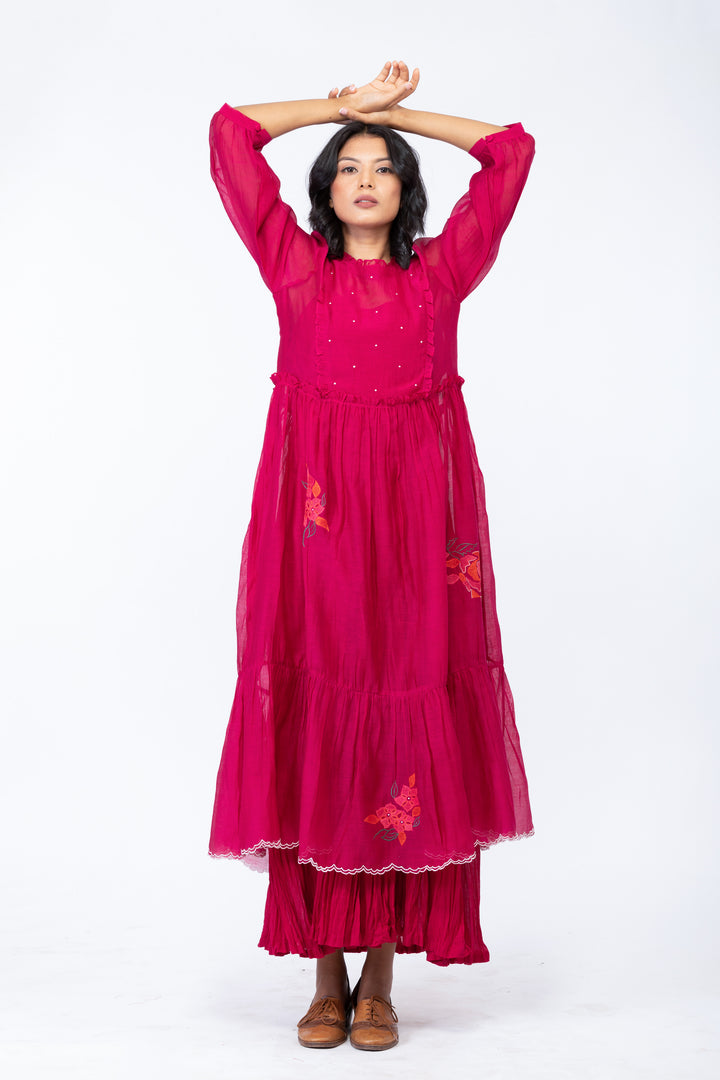 SHELLY SILK OVERLAY DRESS