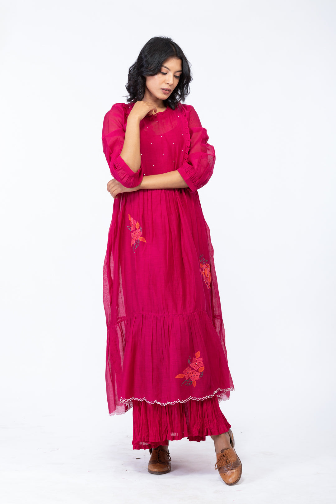 SHELLY SILK OVERLAY DRESS