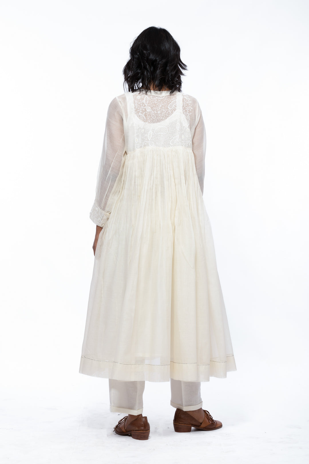 LILY ECRU SILK OVERLAY