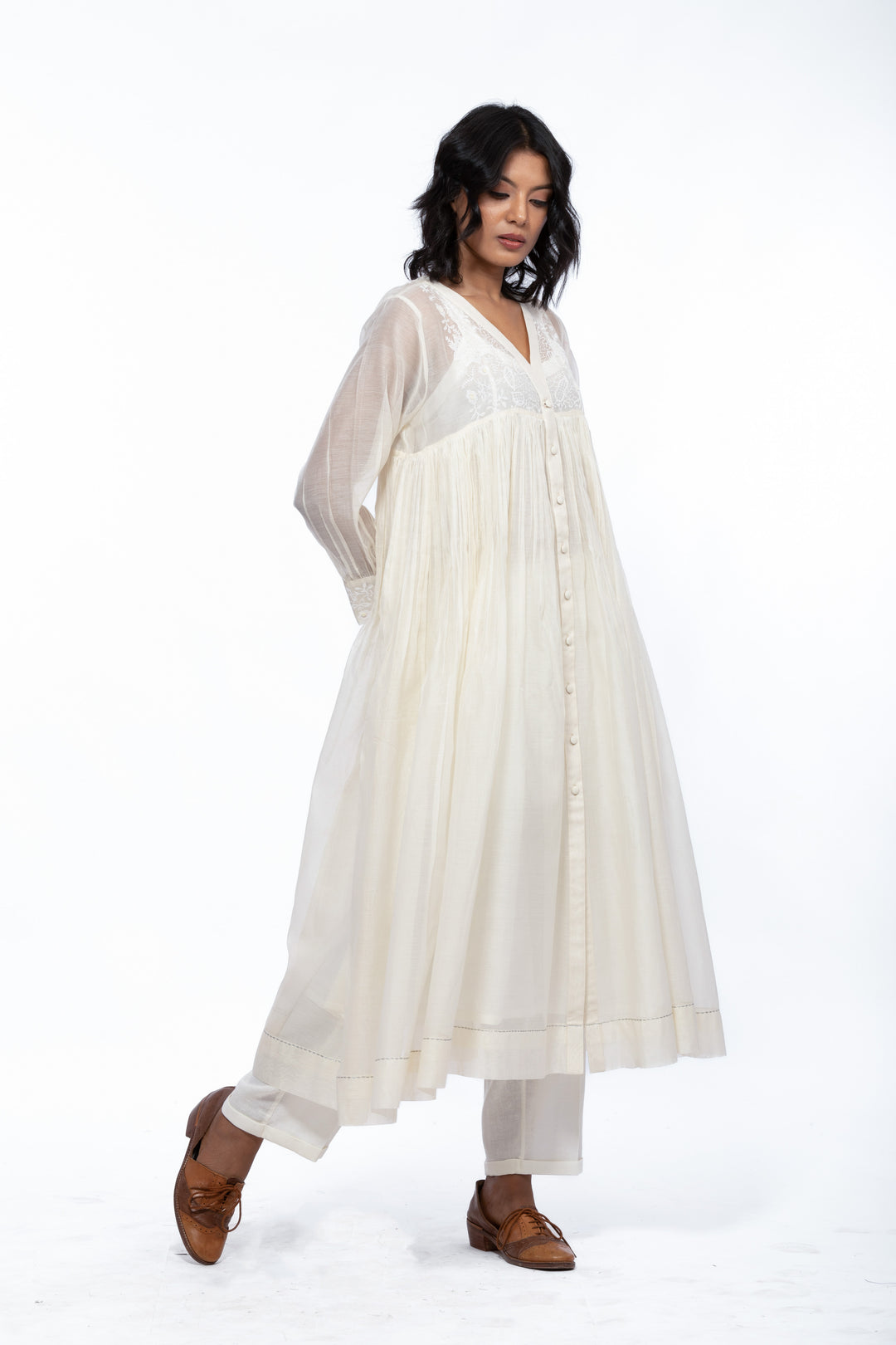 LILY ECRU SILK OVERLAY