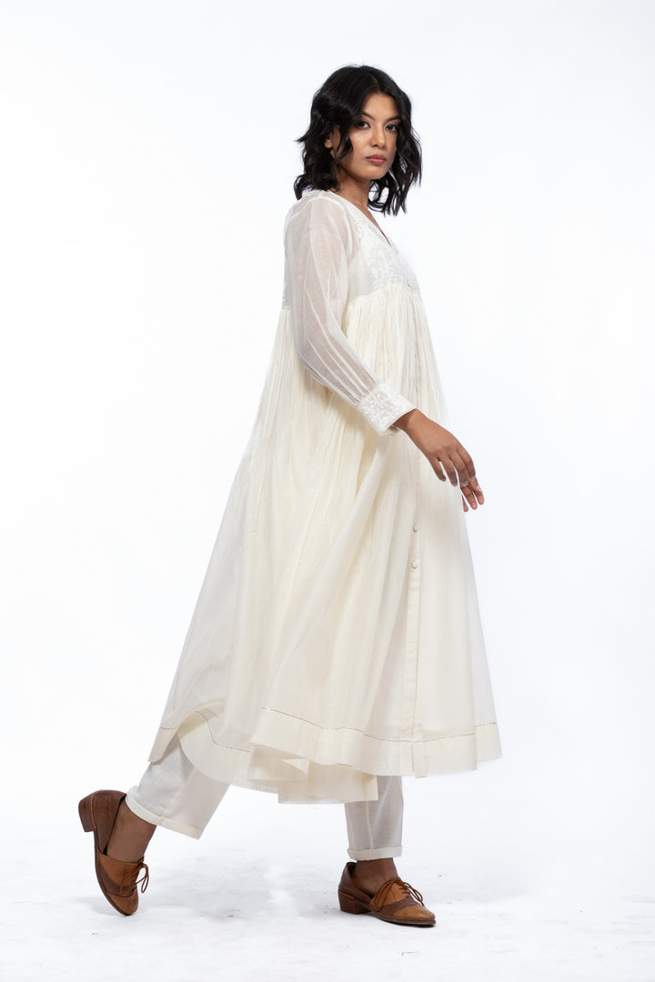 LILY ECRU SILK OVERLAY