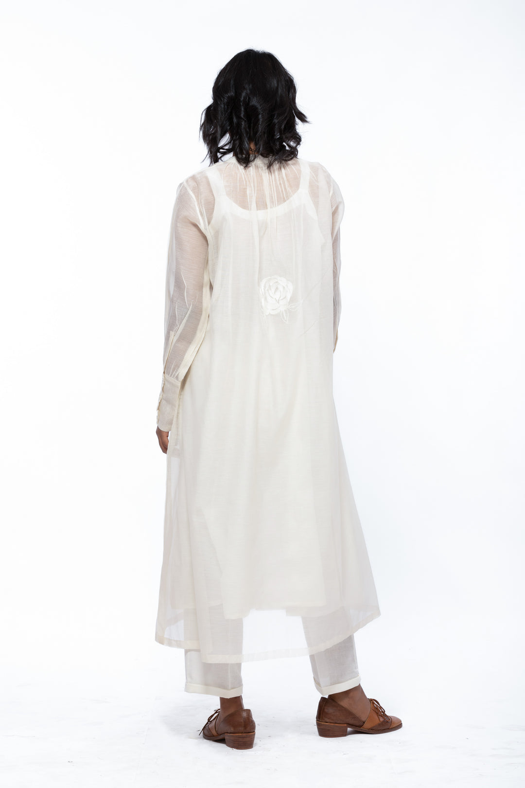 ANAITA ECRU SILK OVERLAY