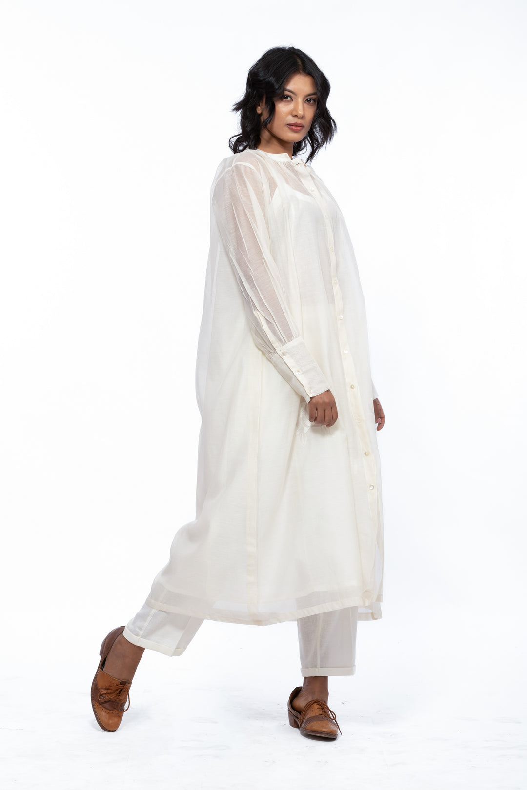 ANAITA ECRU SILK OVERLAY