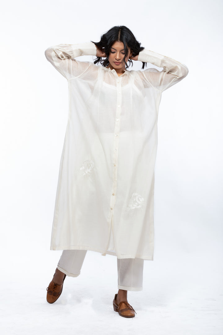ANAITA ECRU SILK OVERLAY