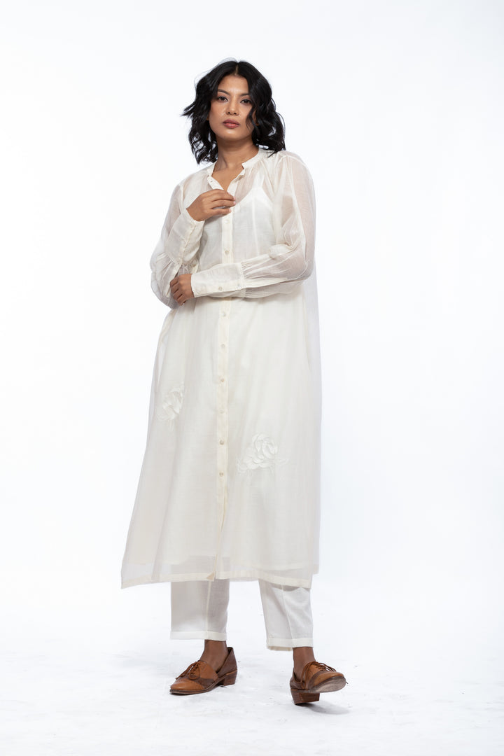ANAITA ECRU SILK OVERLAY