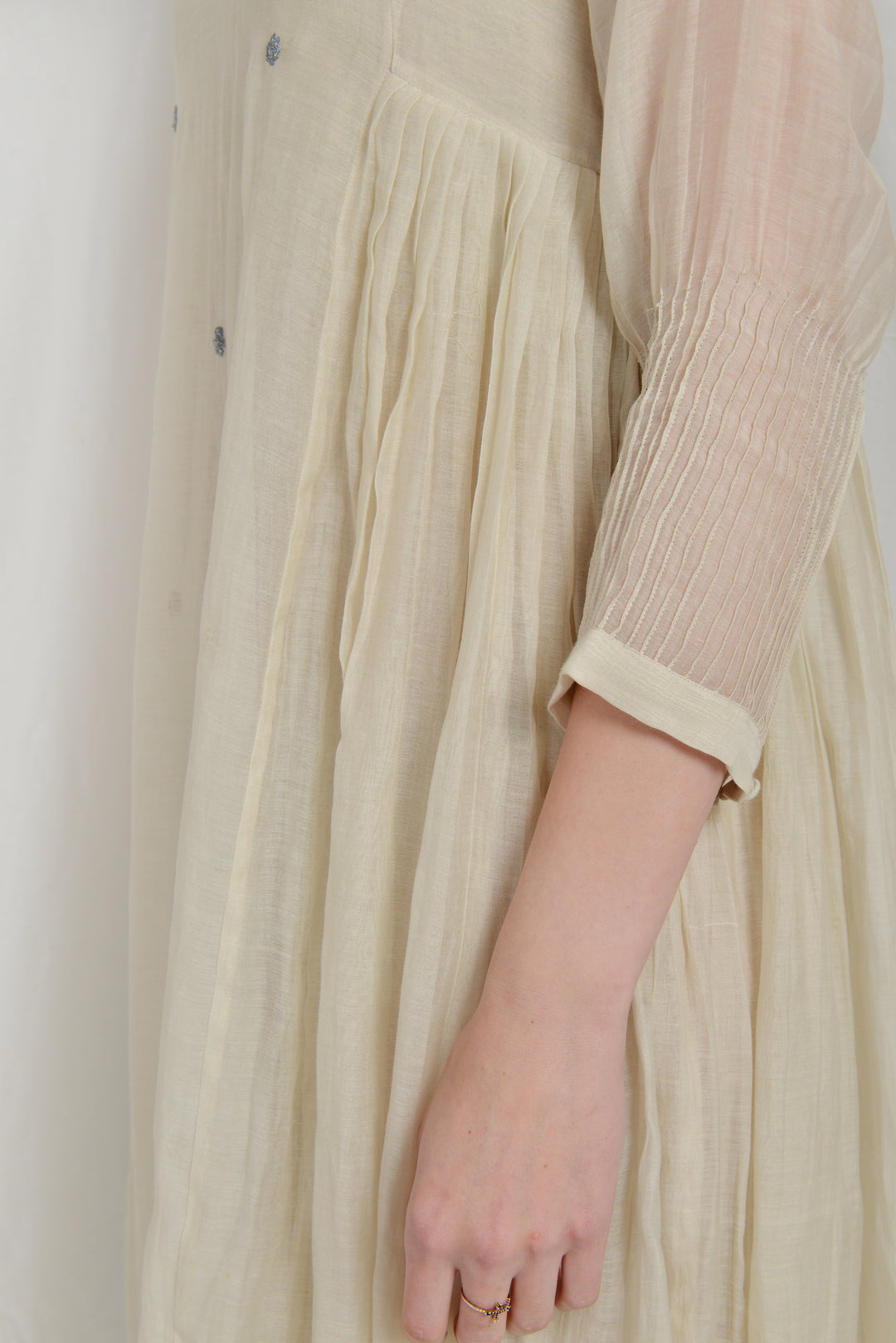 NORA  SILK PLEATED OVERLAY DRESS