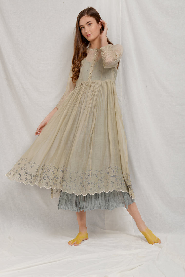 MARGERET SILK OVERLAY DRESS