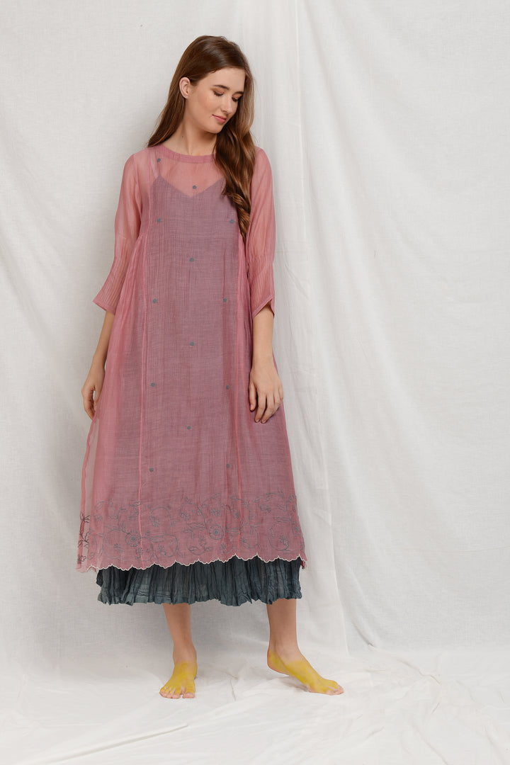 NANCY SILK OVERLAY DRESS