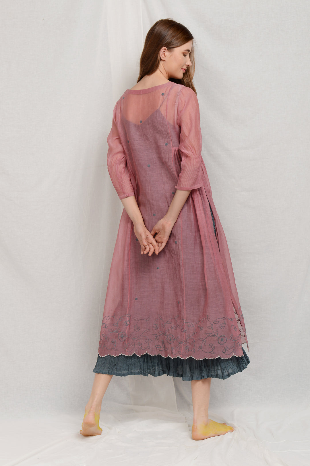 NANCY SILK OVERLAY DRESS